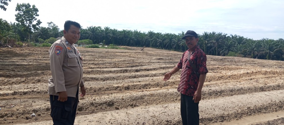 Polsek Minas Cek Kesiapan Lahan Jagung Pipil dan Salurkan 150 Sak Pupuk Kandang di Rantau Bertuah