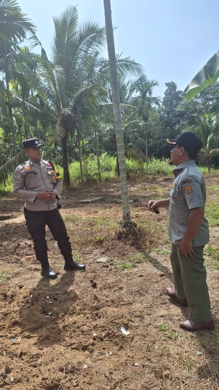 Dampingi Petani, Bhabinkamtibmas Minas Jaya Cek Kesiapan Lahan Jagung Pipil Seluas 0,5 Hektare