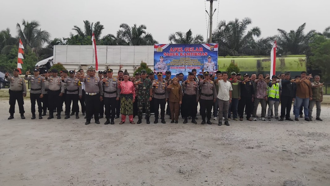 Apel Sabuk Kamtibmas Digelar di Minas, Kapolsek Ajak Masyarakat Perkuat Siskamling dan Deteksi Dini