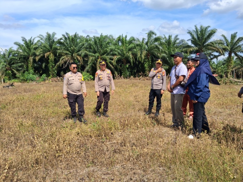 Polsek Minas Tinjau Calon Lahan Program Ketahanan Pangan Jagung Pipil di Rantau Bertuah