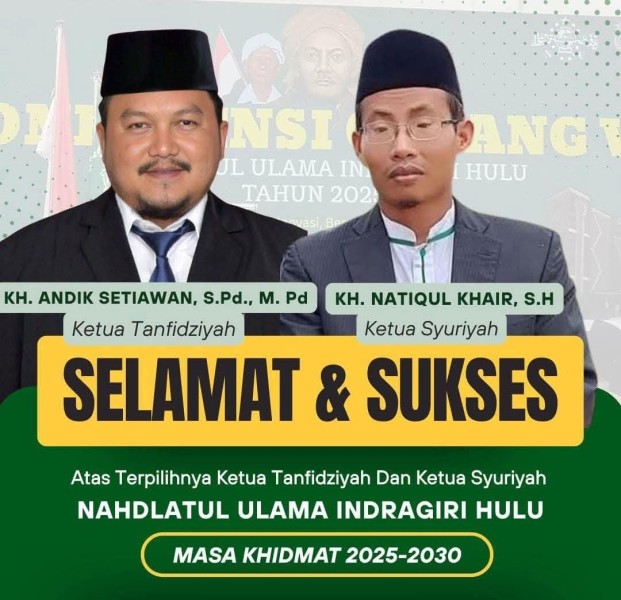 Konferensi Cabang NU ke-6 Indragiri Hulu Tetapkan Andik Setiawan dan Natiqul Khoir sebagai Pimpinan PCNU