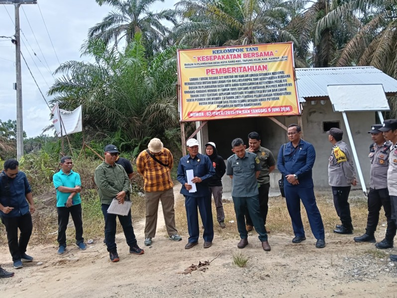 Sah constatering dan sita pengadilan atas lahan 377 ha di bacakan PN Bangkinang